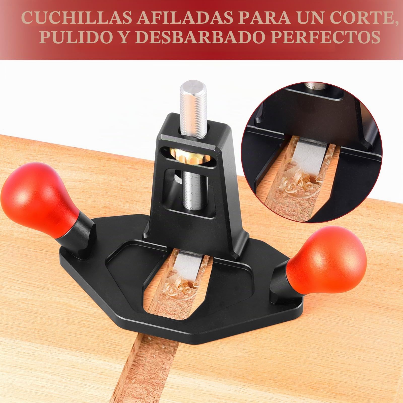 Cepillo Carpintero Manual,Cepillo De Borde De Mano Ajustable, Avión De Madera De Mano Pequeña Cepilladora De Madera para Carpintería,Recortar,Cepillar, Alisar Superficies
