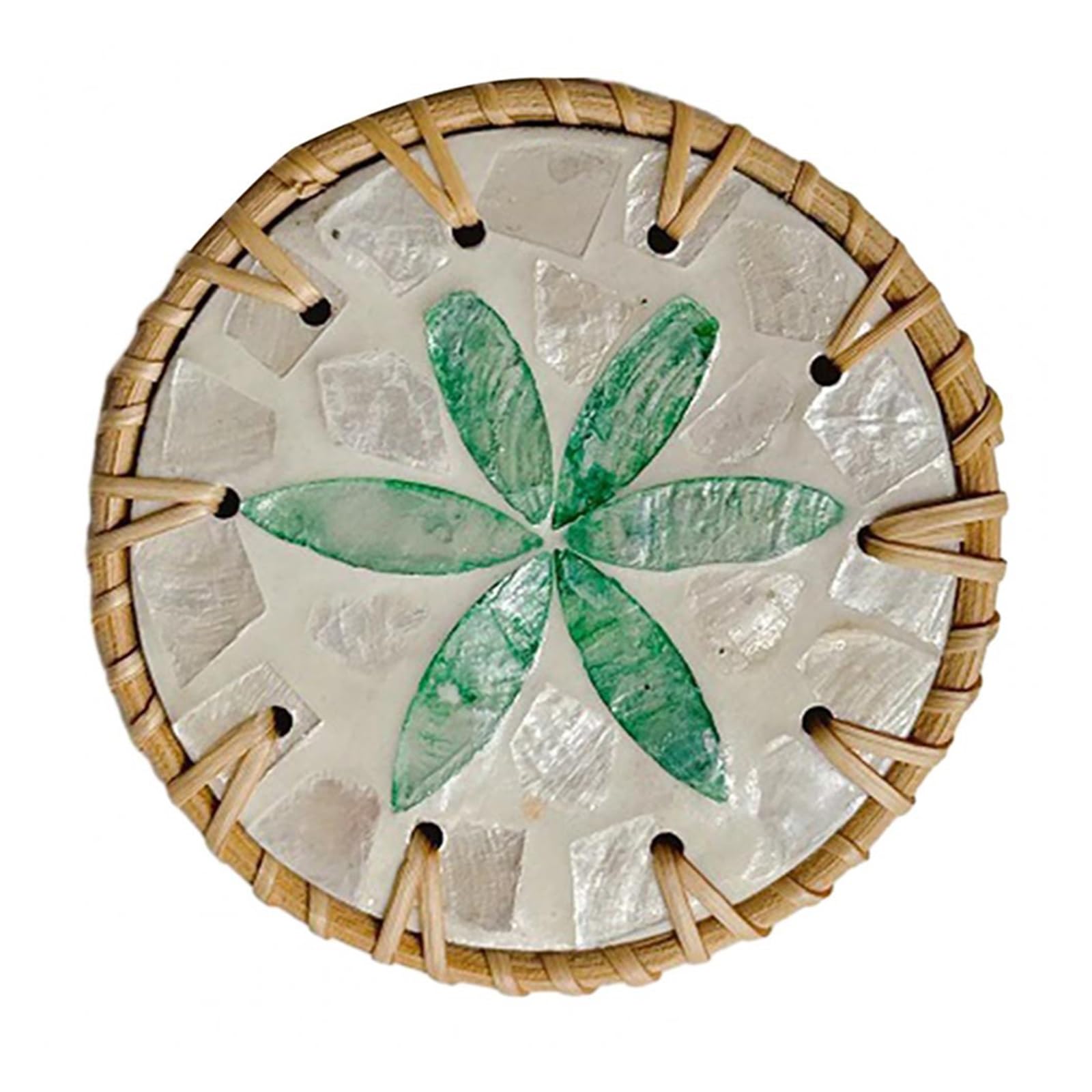 Sous-verres de table faits à la main avec motifs de fleurs et coussin protecteur