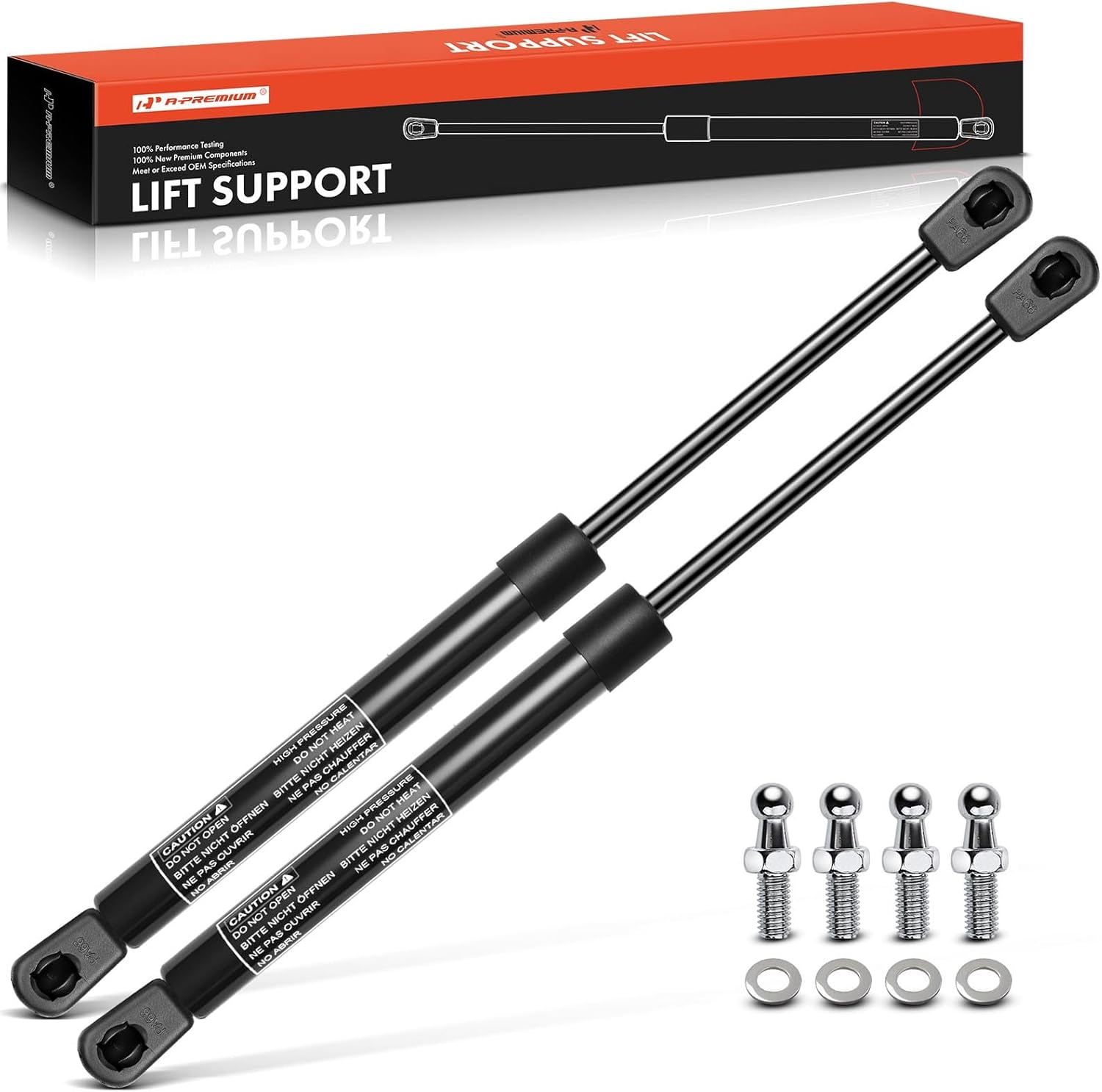A-Premium 14 inch 40Lbs/178N Gas Struts Shocks Spring 13.98“ Lift Support for Leer Camper Shell Truck Topper Cap Canopy Door Window RV Storage Bed Tonneau Cover Toolbox Snugtop Cabinets Floor 2-PC Set