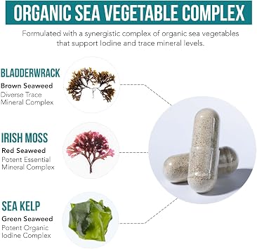 Organic Iodine Supplement from Sea Vegetable Complex, Whole Food & Raw Form
