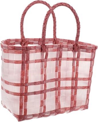 GALPADA Plastic Woven Jelly Bag Women Purse for Shopping Tote Bag Handbag Handles Carrier
