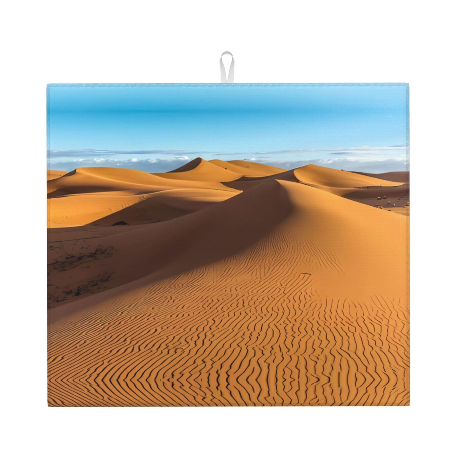 Yyhwhjde Black Sand Dunes In The Sahara Desert Prints Kitchen Drying Mat – Absorbent Dish Throw For Countertop, Non-Slip Quick-Dry Layer With Vibrant Prints, Ideal For New Home Gift