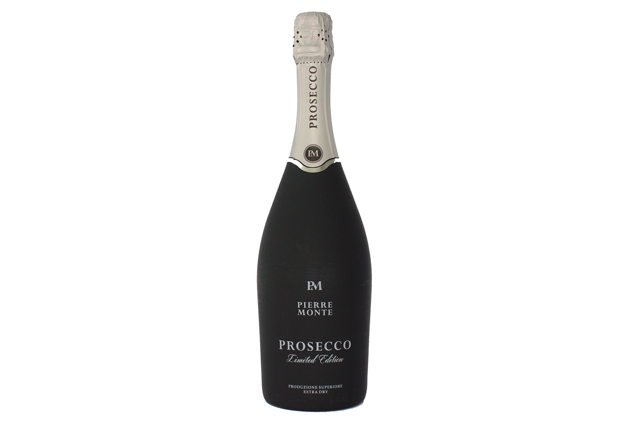 Pierre Monte Prosecco DOC Sparkling Wine Bottle | Black Limited Edition | Easy Drinking Italian Wine with Dry Finish | 75 cl