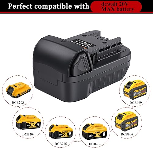 Miniatura 4 de LONG FIT Repuesto para adaptador de batería Dewalt de 20 V a Milwaukee de 18 V, convierte para baterías de litio DeWalt de 18 V-20 V a Milwaukee M18