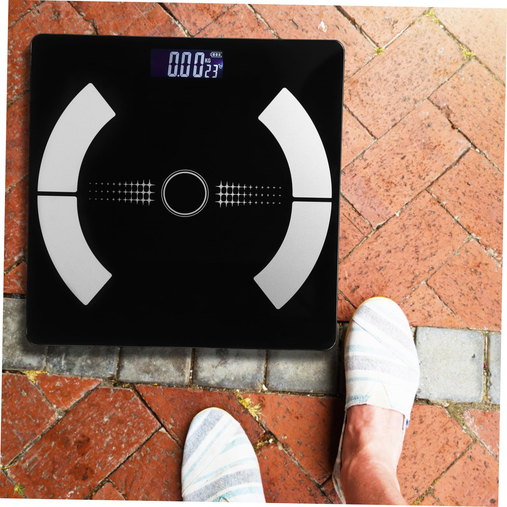 Báscula de Composición Corporal Digital para Hogar, Vidrio Negro | Alta Precisión, Pantalla Digital Fácil de Leer, para Entusiastas de Fitness y Salud