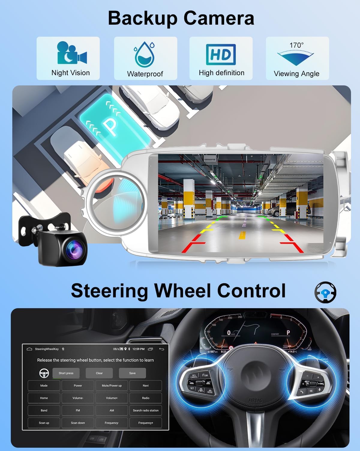 NHOPEEW Autoradio 2+64G per Toyota Yaris 2017-2020 - Carplay senza fili e Android Auto - Stereo Android da 9 pollici con WiFi EQ GPS Mirror Link FM RDS + Telecamera posteriore AHD e microfono