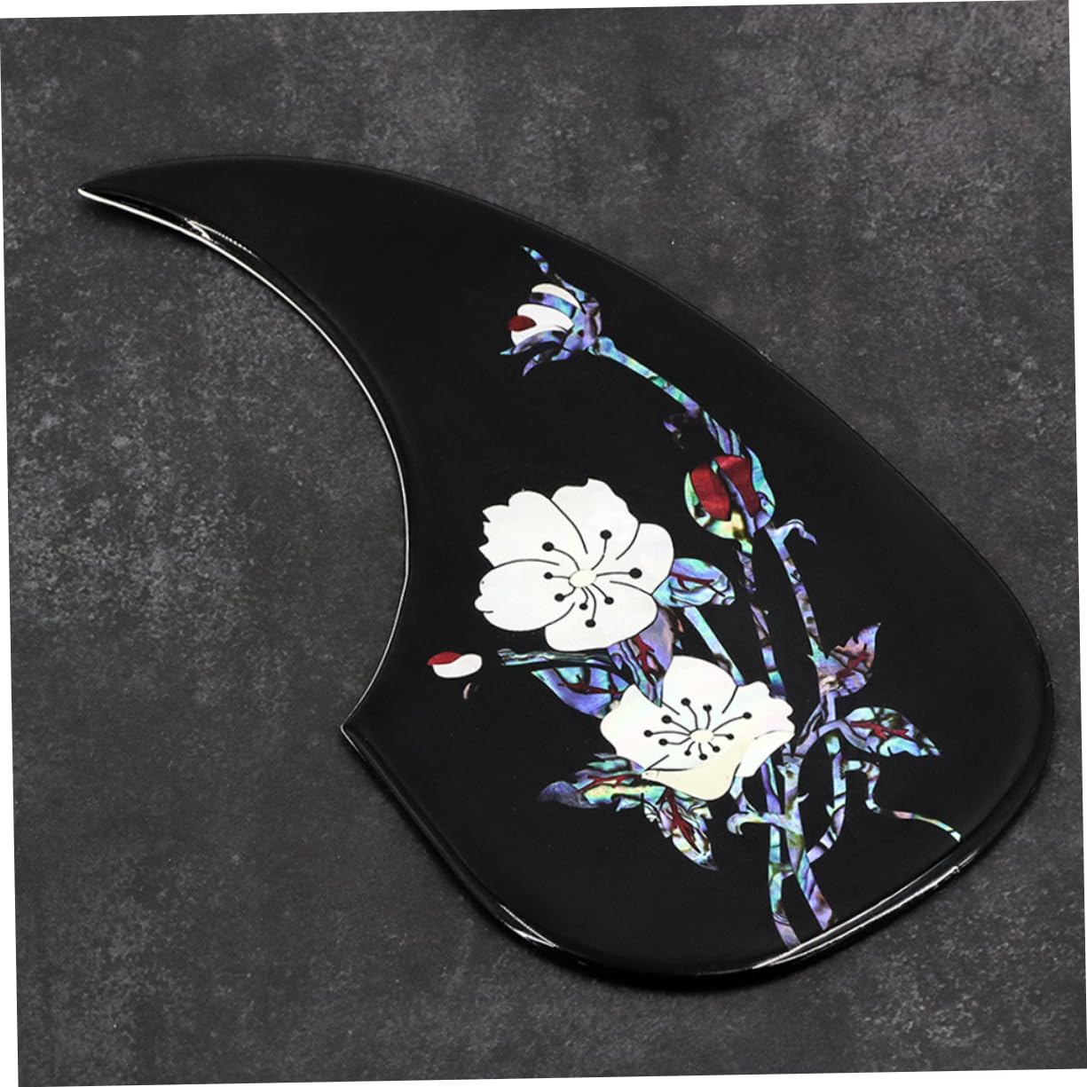 Battipenna Nero in Pvc Motivo Floreale per Chitarra Folk | Compatibile Chitarre Acustiche, Installazione Semplice, Stile Elegante, Accessorio Sostitutivo Gq459a