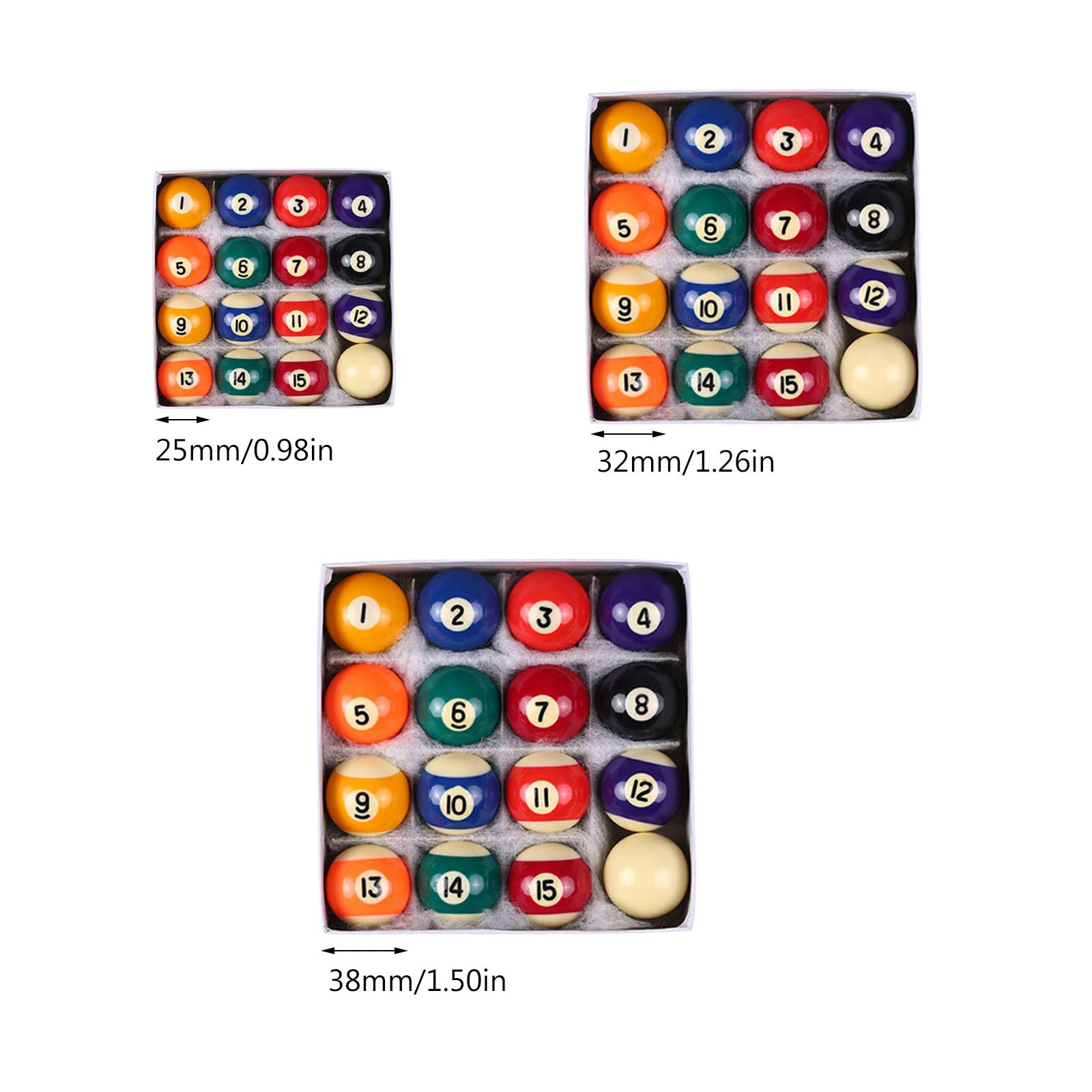 Jeu De 16 Boules De Billard Professionnelles 25 Mm – Résine Polyester, Résistantes Aux Chocs, Couleurs Aléatoires, Pour Enfants Et Loisirs