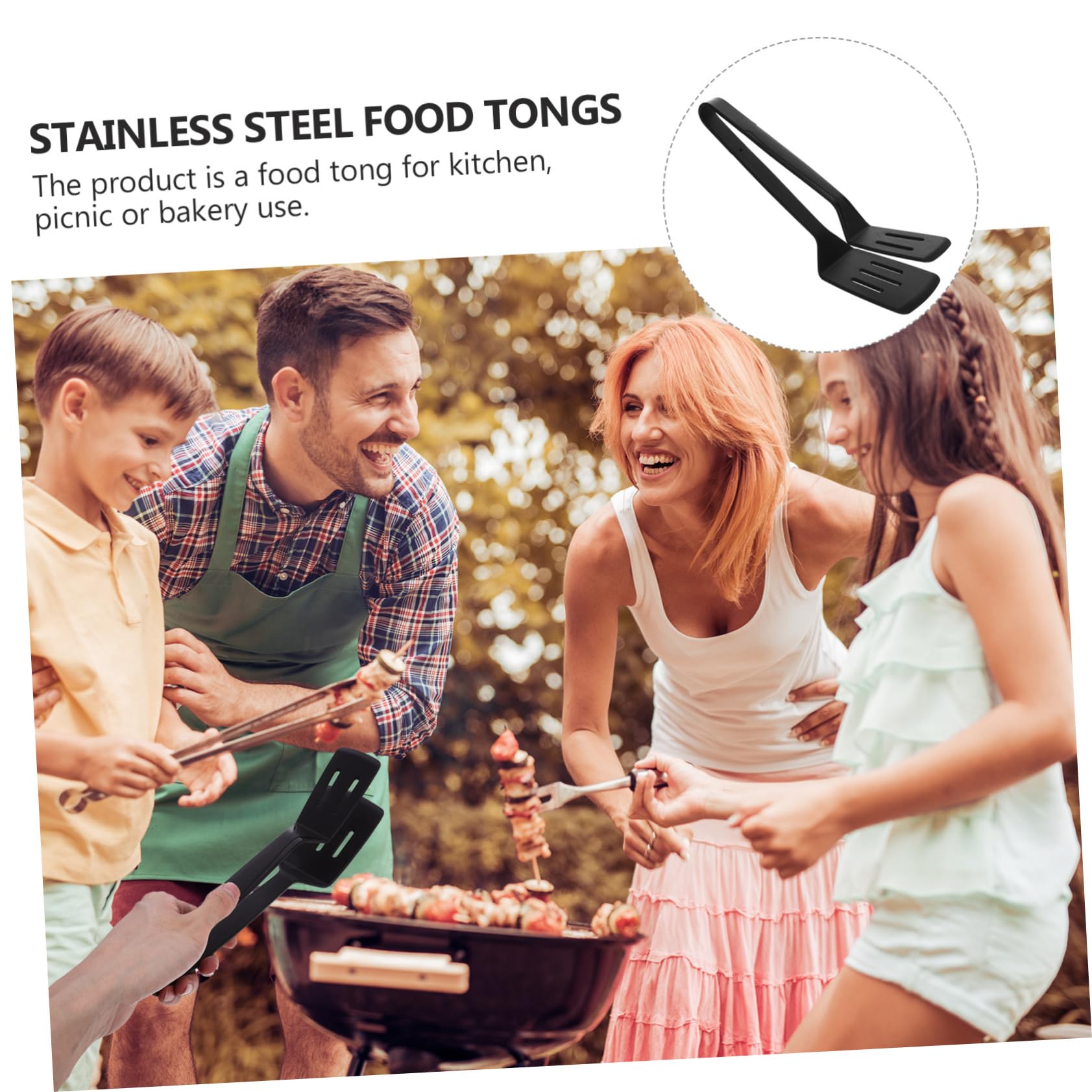 Alipis 5pièces Pince à Cuisine Acier Et Silicone Outil De Multifonction Pour Retourner Aliments Et Antidérapante Et Pratique Pour Poisson Et Noir