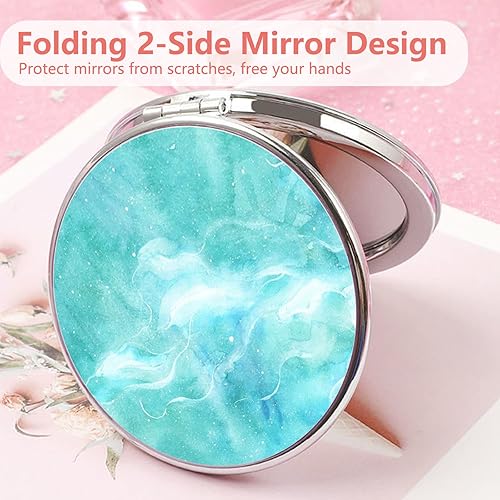 Miniatura 3 de Acedada Espejo compacto, espejo de bolsillo, espejo pequeño para bolso, mini espejo portátil de maquillaje de viaje, plegable de mano de doble cara