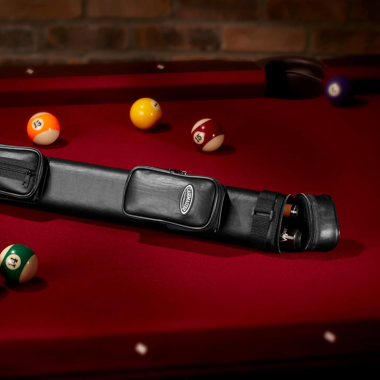 Casemaster by GLD Products Q-Vault Classic Billiard/Pool Cue Hard Case, Holds 1 Complete 2-Piece Cue (1 Butt/1 Shaft),Black,One Size : Billiard Cue Cases : Sports & Outdoors