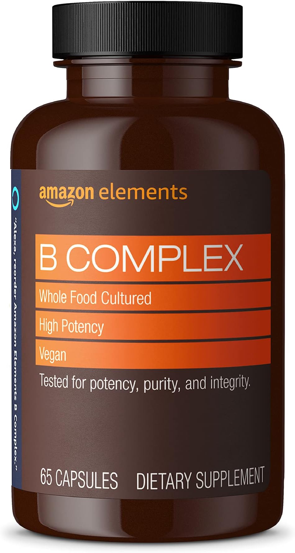 B Complex, High Potency, 83% Whole Food Cultured, Supports Immune and Normal Energy Metabolism, Vegan, 65 Capsules, b Complex Vitamins, 2 month supply (Packaging may vary)