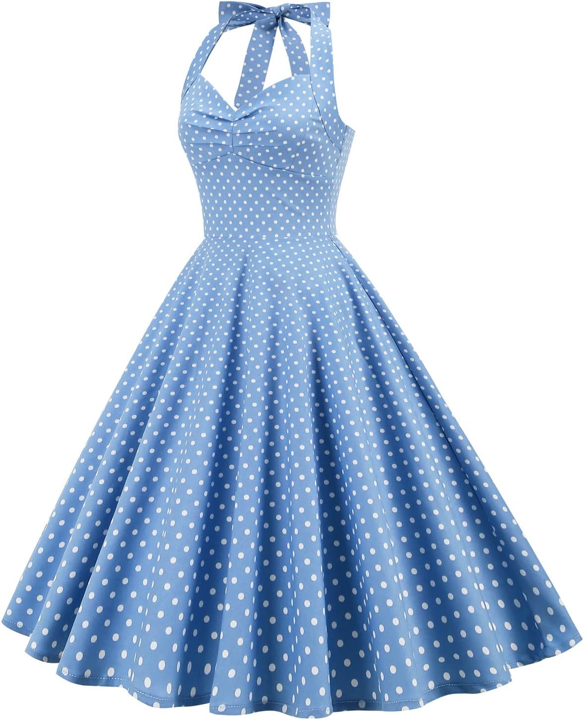 Women's Vintage Floral Flared A-Line Swing Casual Party Dresses 1950s Retro Sleeveless Homecoming Dresses - Image 3