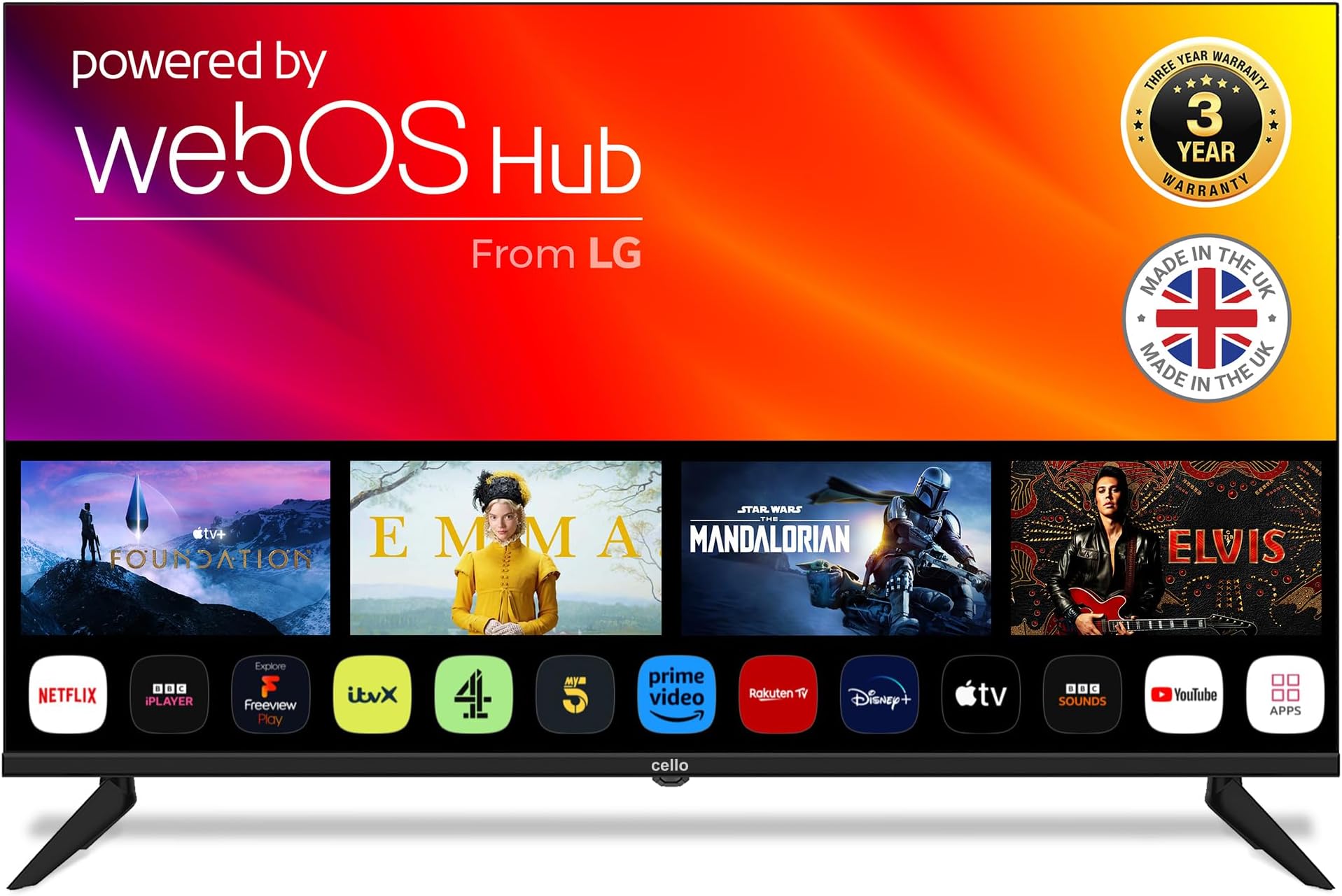 Cello C5520G 55 inch 4K UHD Smart Android TV, 3 Year Warranty, Made in ...