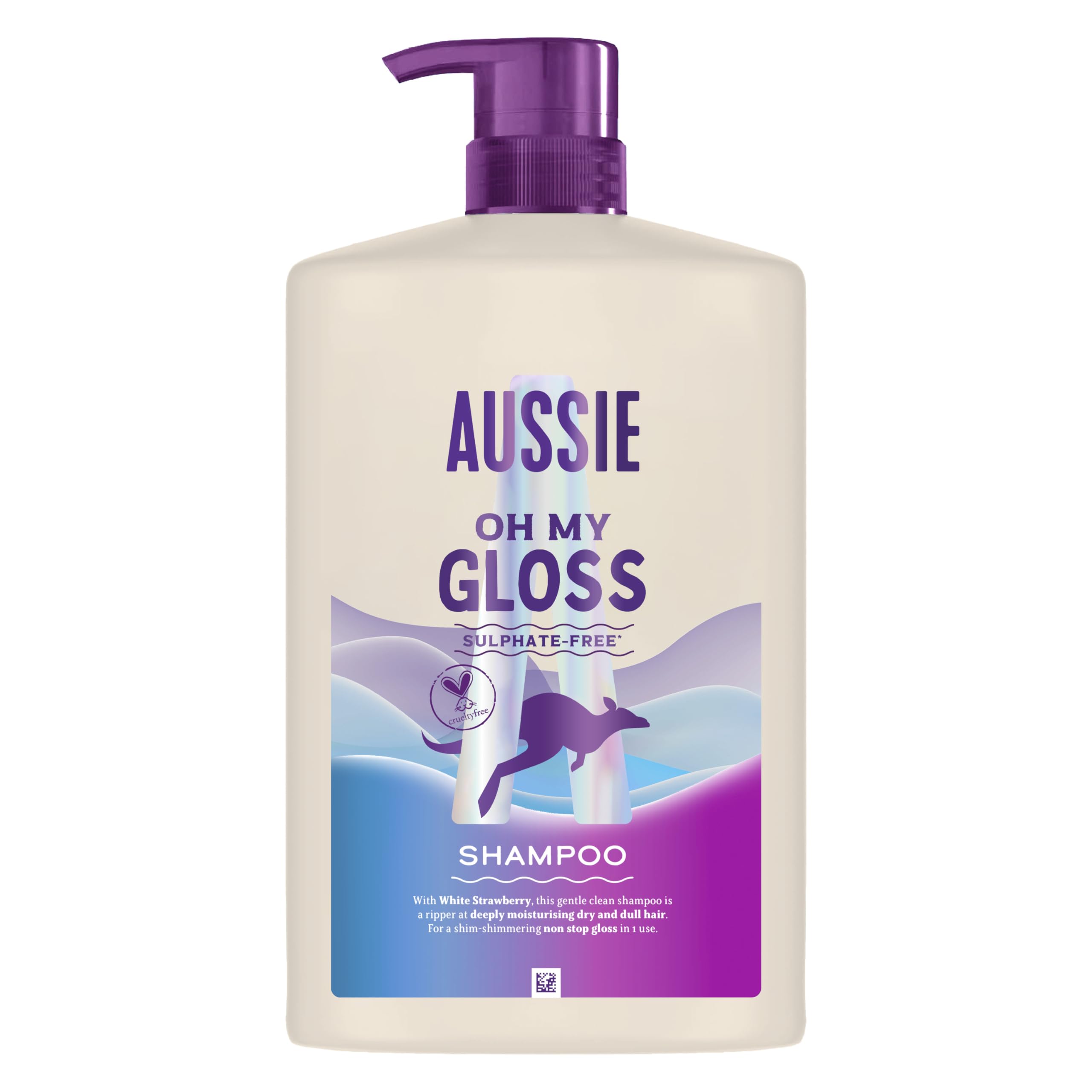 Shampoo Aussie Oh My Gloss da 1000ml. Idrata profondamente i capelli secchi e opachi. Infuso con fragola bianca australiana. Formula senza solfati. Per capelli immediatamente più lucenti e brillanti