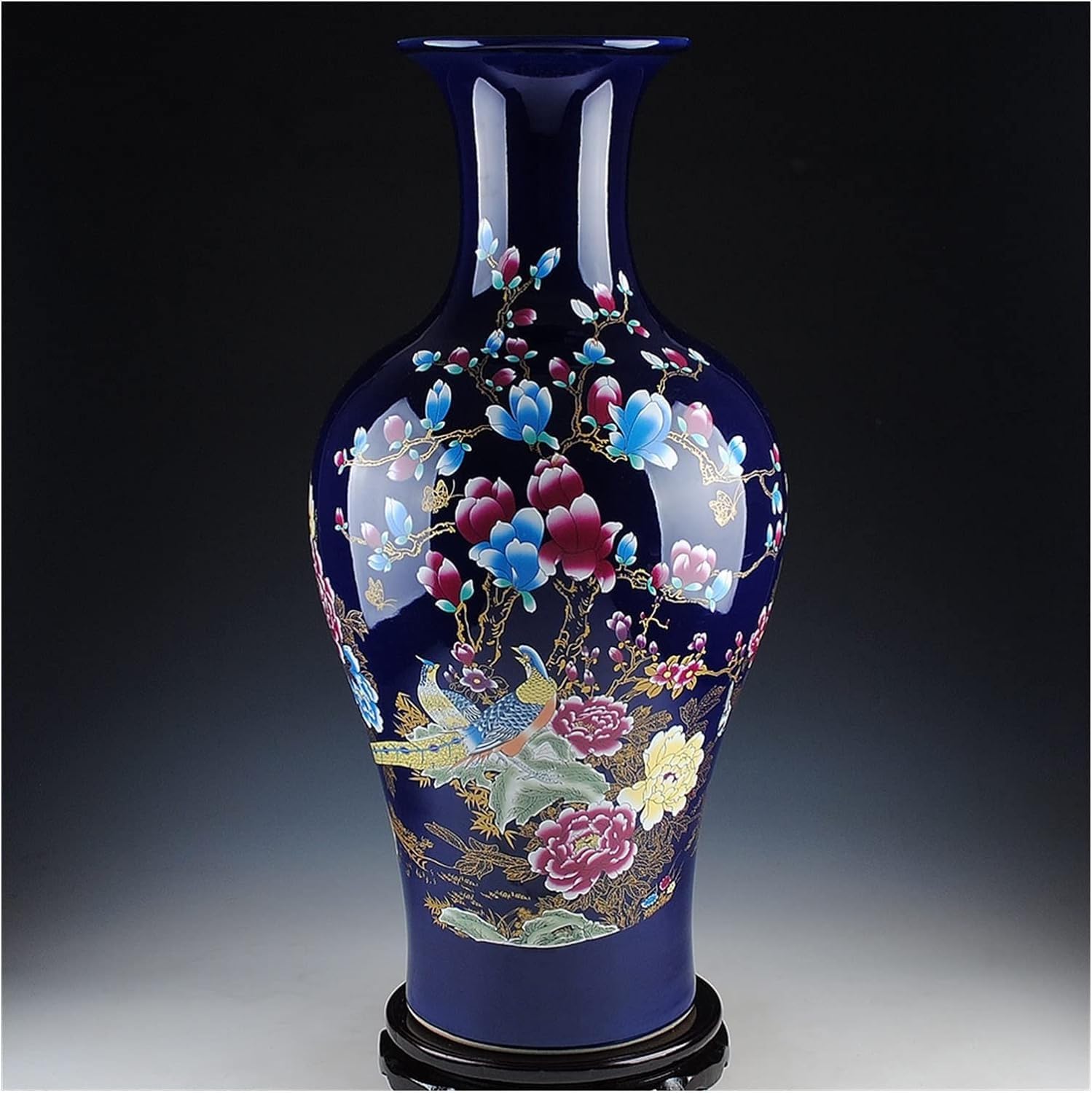 Vase Desktop Antique Porcelain Royalblue Desgin Big Floor Chinese Classical Decoration Large Ancient Palace Vases(H)