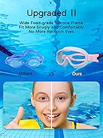 Vista 3 de COPOZZ Gafas de natación para niños de 8 a 12 años, visión amplia para jóvenes, antiniebla, sin fugas, gafas de natación transparentes para niños