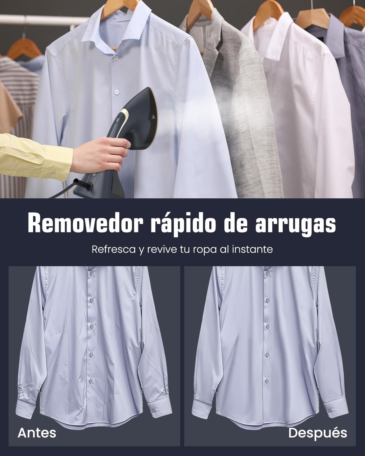 BEAUTURAL Plancha Vertical Vapor 2 en 1 (Vapor y Planchado) para Ropa, Portátil y Potente de 1500W con Función de Vapor Instantáneo, Calentamiento Rápido en 30 Segundos y Apagado Automático