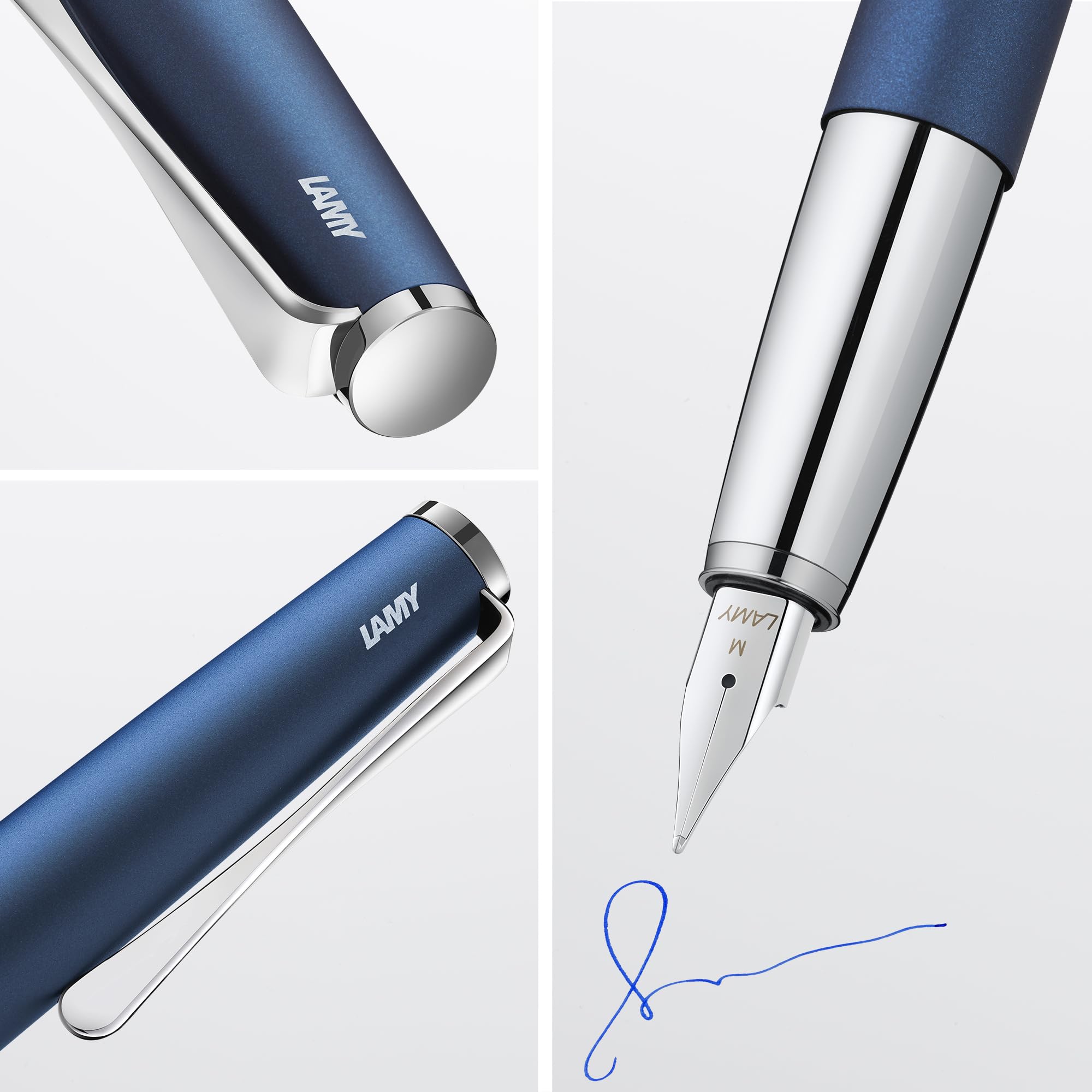 Image secondaire de Lamy studio imperialblue - Stylo-plume en métal élégant - plume en acier en largeur du trait EF - avec cartouche d'encre bleue T
