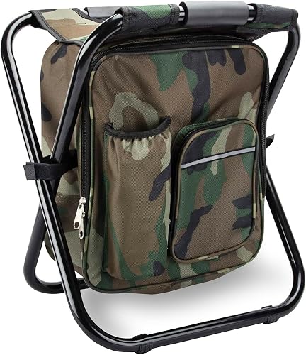 Kikerike Folding Stool Backpack Insulated Cooler Bag