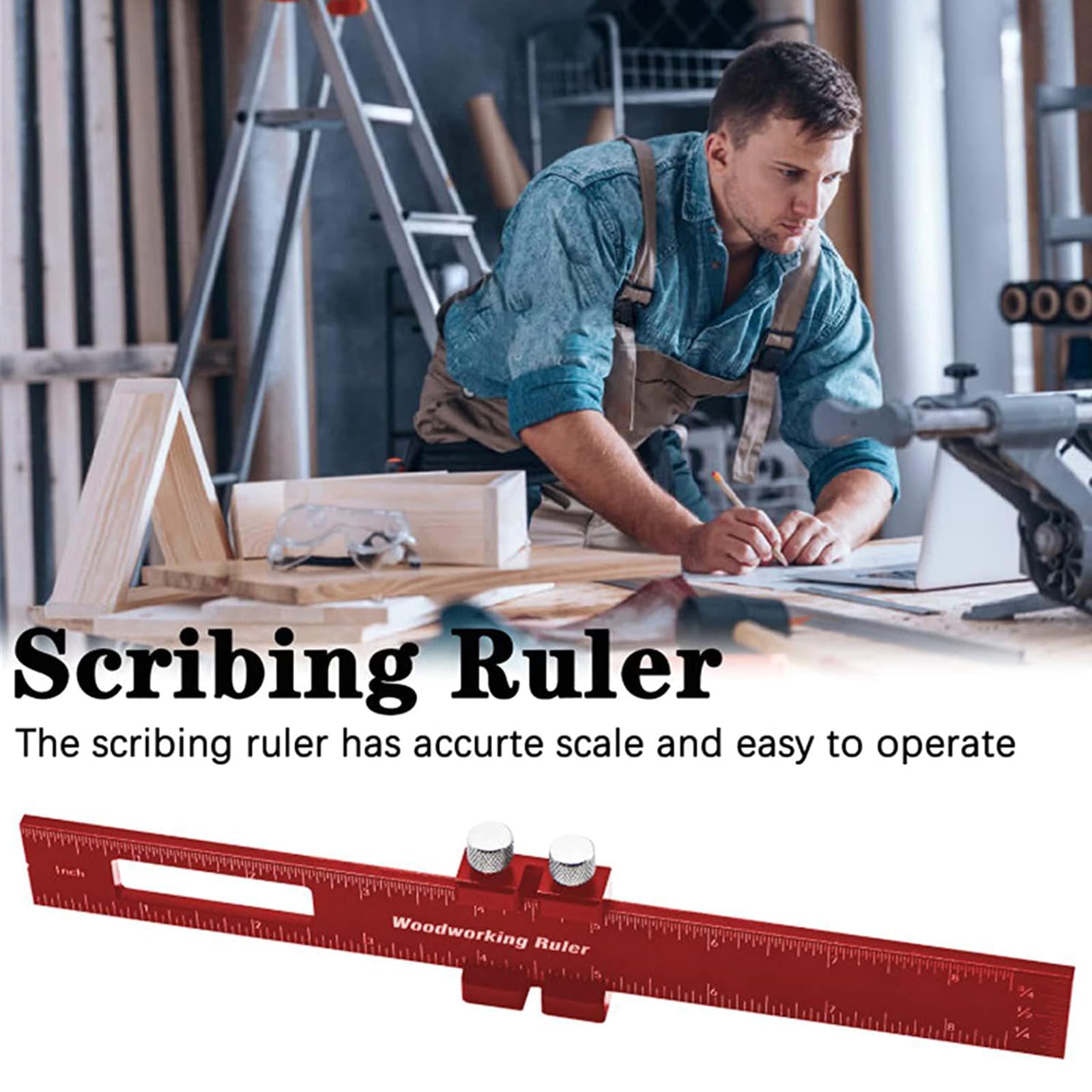 Woodworking Ruler 3Pcs Precision Pocket Metal Slide Rule Inch T-Types Scribing and Square Ruler (6/8/12 Inch Woodworking Ruler 3Pcs Precision Pocket Metal Slide Rule Inch T-Types Scribing and Square Ruler (6/8/12 Inch