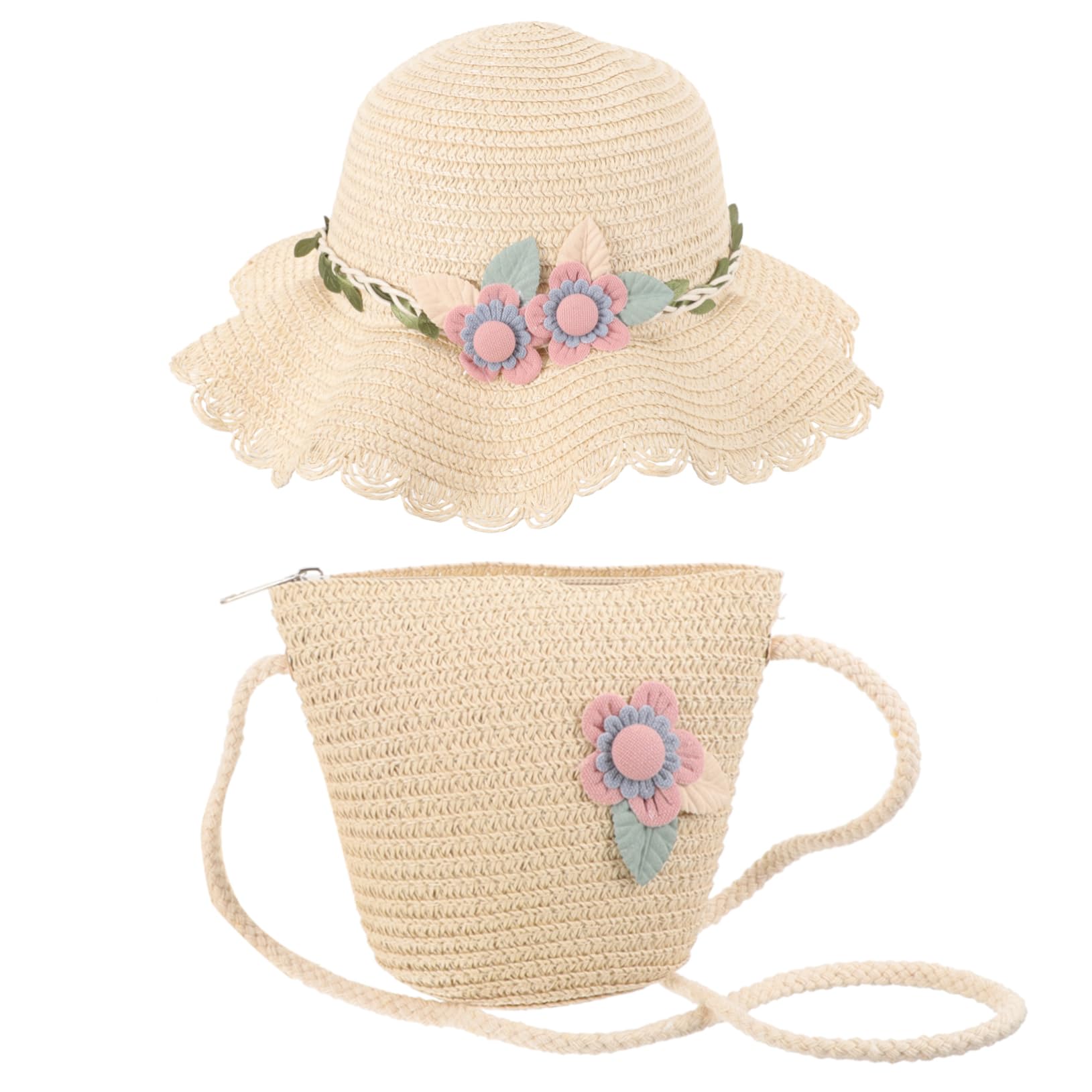Healvian Strandhut Für Mädchen Sombrero De Mädchen Hüte Babymützen -mädchen-Hut Sonne Sommer Strandhüte Bucket Hats Für Mädchen Sommerhüte Für Baumwolle Tasche Stroh