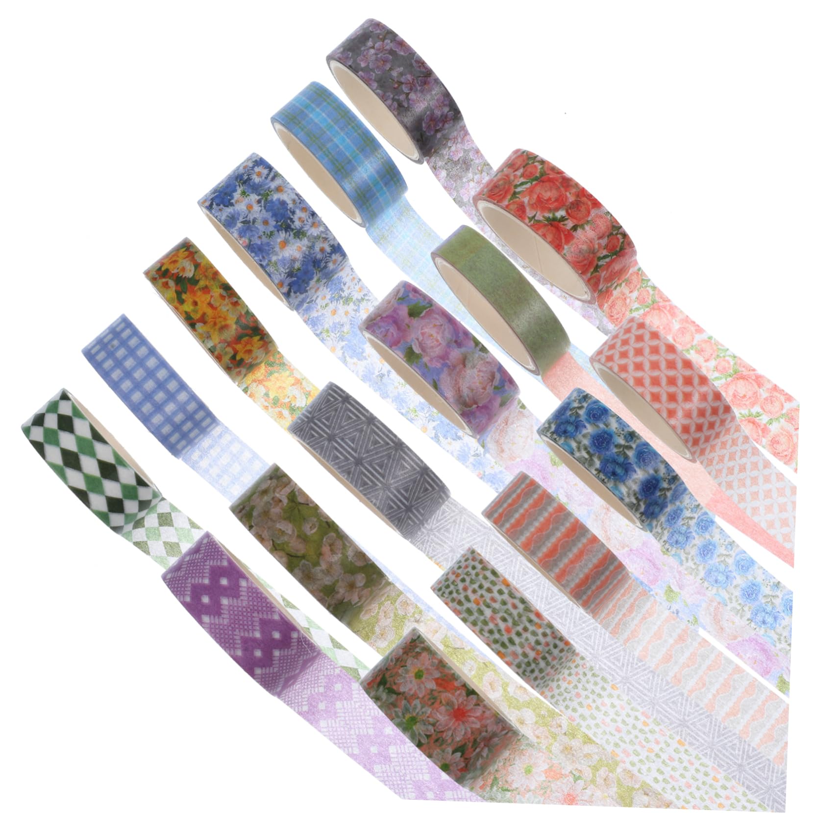 NUOBESTY 51 Nastro Adesivo Decorativo Carta Washi Con Motivi Floreali Confezione Per Scrapbooking e Fai Da Te e Riposizionabile Per Decorare Diari e Regali Speciali