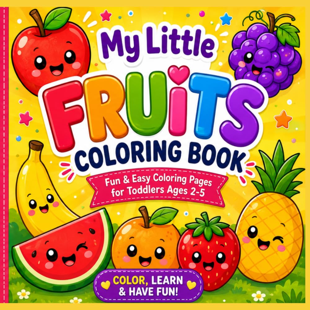 My Little Fruits Coloring Book: Fun & Easy Coloring Pages for Toddlers Ages 2-5