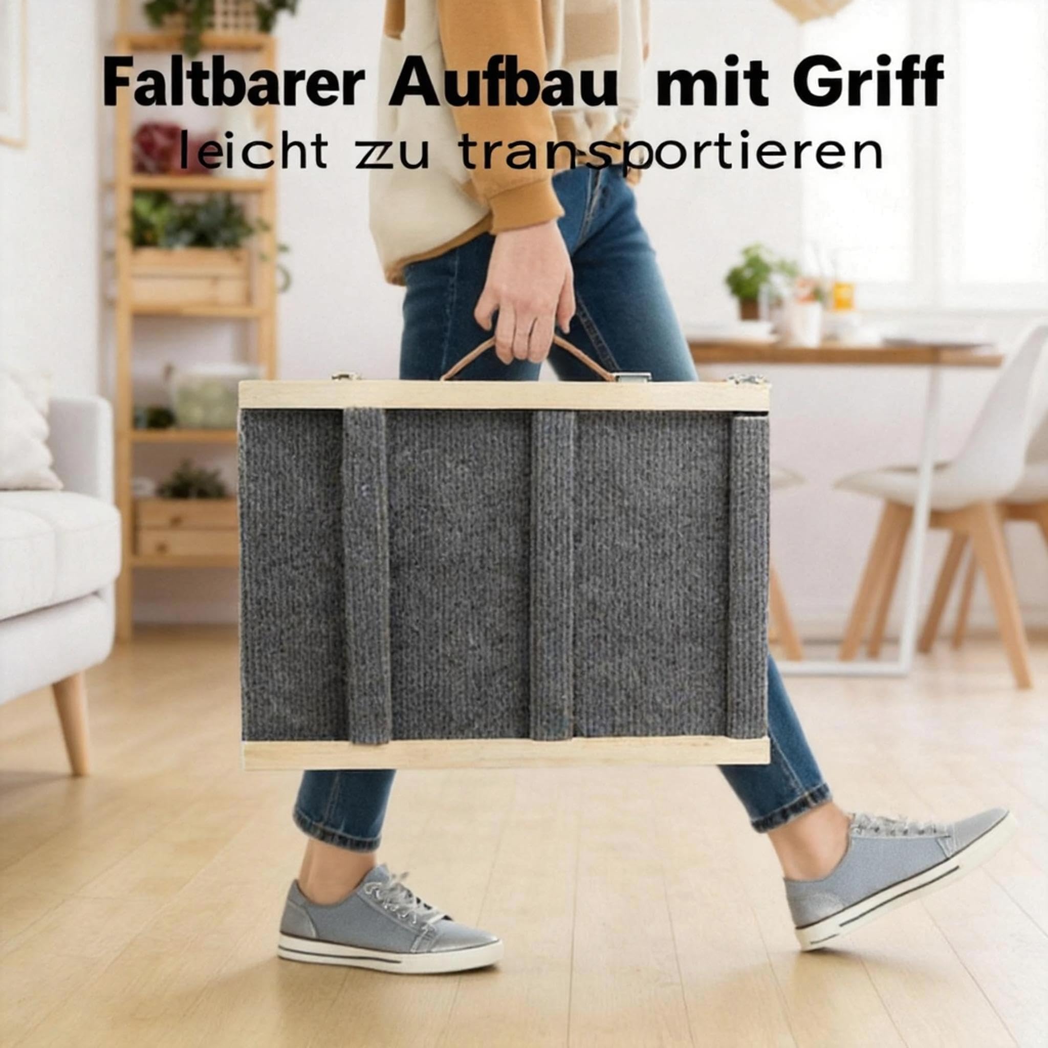 Holz Hunderampe |Hunderampe Bett |Höhenverstellbar mit Rutschfester Matte