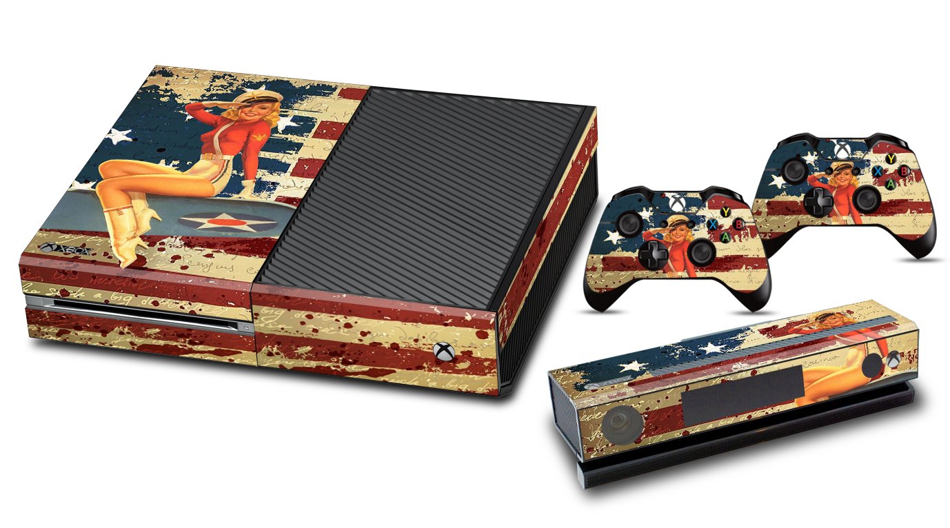 Skins Stickers for Xbox One - Custom Xbox One Console Remote Controller Protective Vinyl Decals Covers - Leather Texture Protector Accessories Fit Xbox 1 Controller - WW2 Bomber