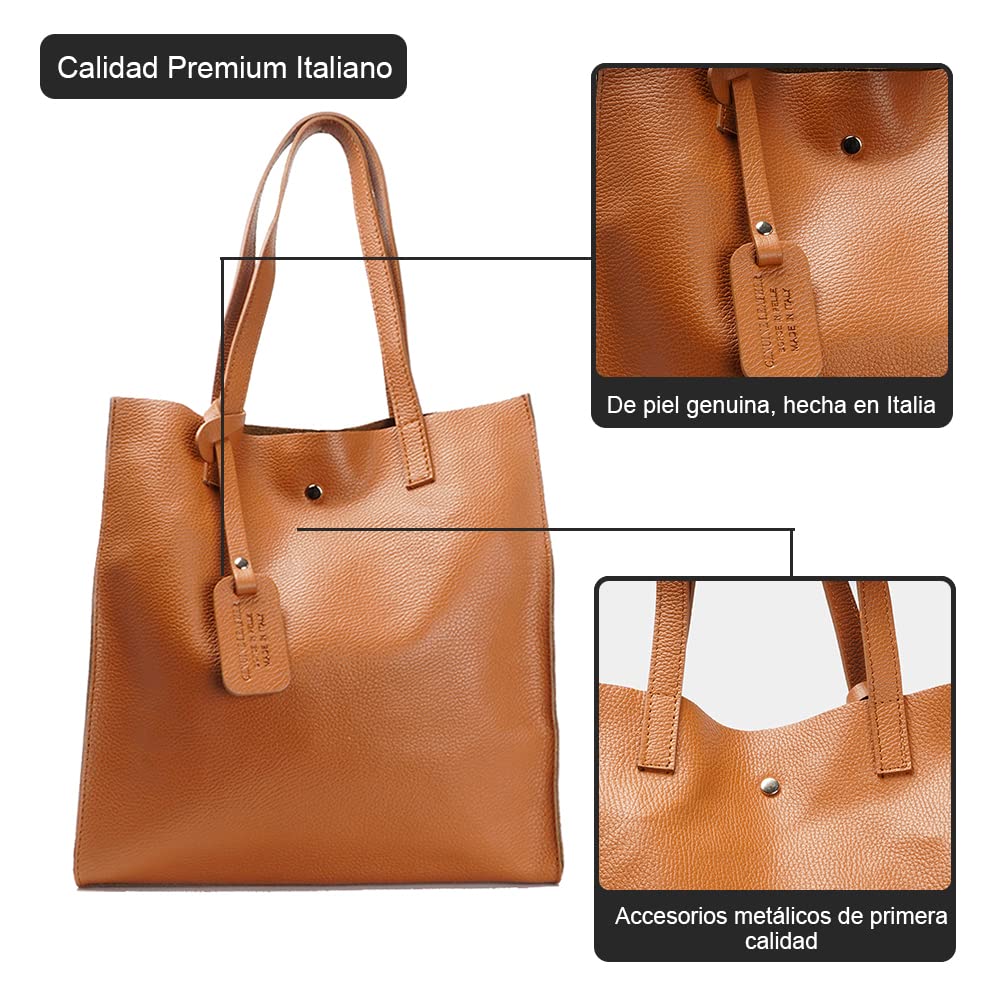 1990s Bolso shopper mujer de piel para personalizar tote grande con neceser dentro regalo mujer