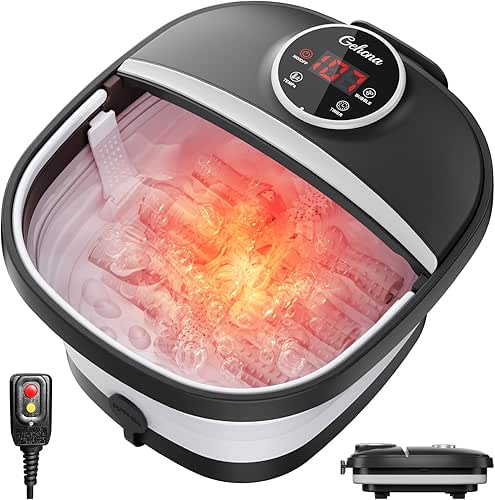 Collapsible Foot Spa Bath with Heat,Foot Massager with Two Side