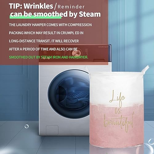 Miniatura 5 de Merdes - Cesta de lavandería plegable impermeable de 19.7 pulgadas, cesta de ropa sucia, organizador de almacenamiento de lino para colección de