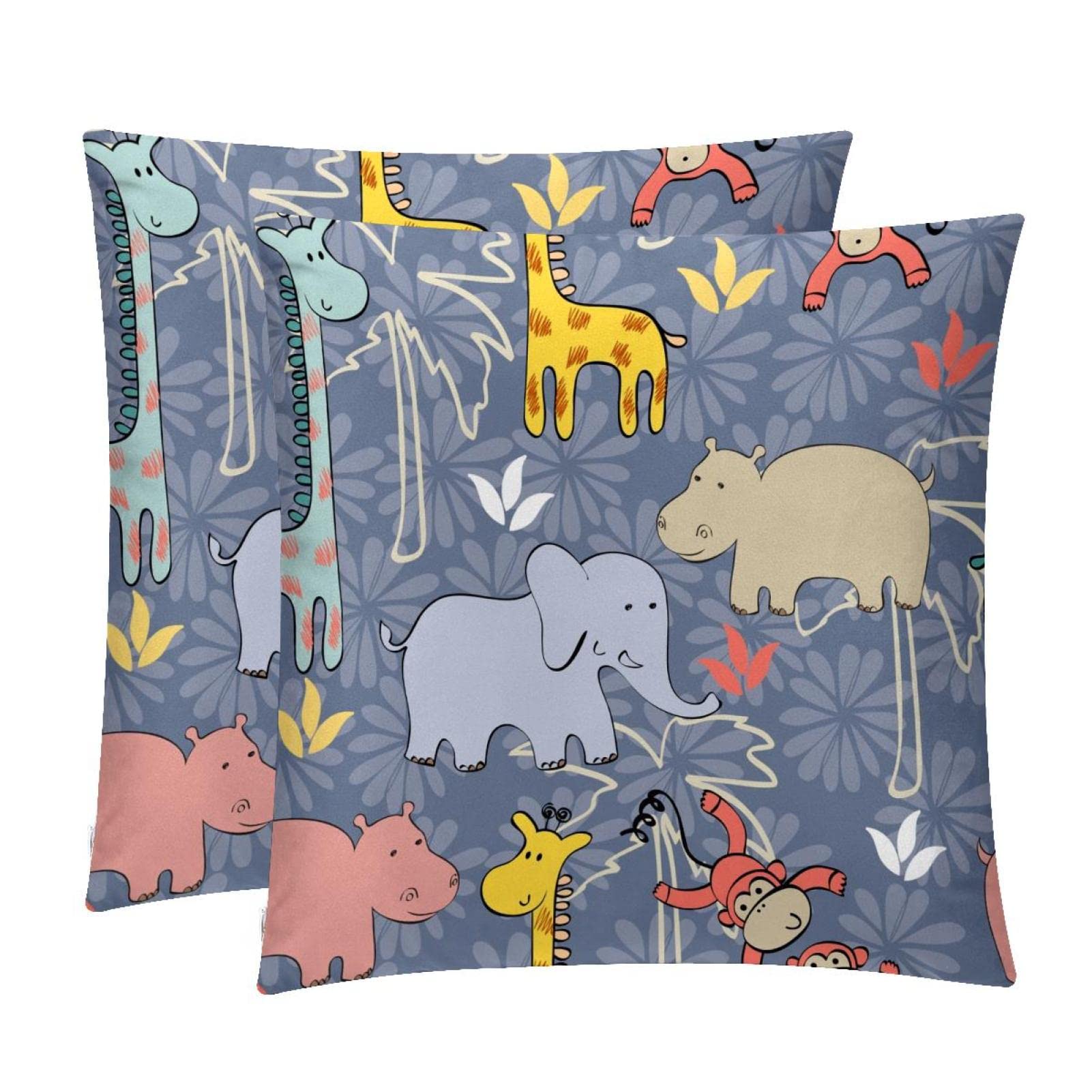 Housses de coussin lombaire singe et animaux pour déco de ferme douce