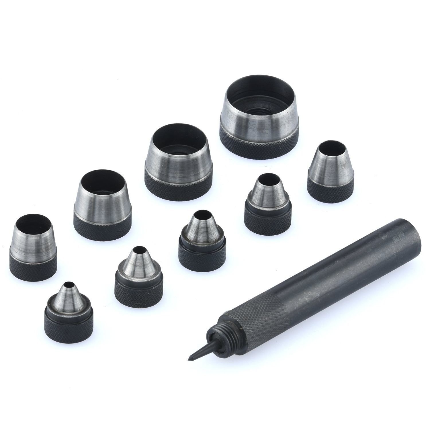 New Hollow Punch | 10pc Heavy Duty Set Interchangeable Leather Rubber Gasket Hole,Jikkolumlukka