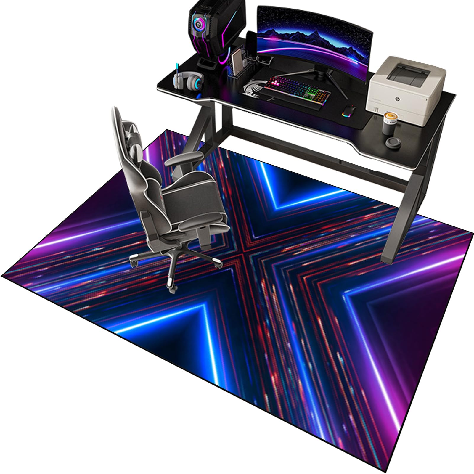 EYKWKB 160 x 180 cm Gaming Chair Mat for Carpet Floors, Chair Mat for Hard Floor, Carpet Protector Chair Mat, Office Chair Mat Desks Mats Large, Floor Protector for Home Office Study Wooden Floors