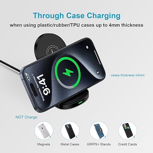 Miniatura 6 de Soporte de cargador inalámbrico de 15 W, base de carga rápida, compatible con Samsung Galaxy S24 S23 S22 S21 S20 Ultra 5G FE Plus S10 S9 S8 S7, Note