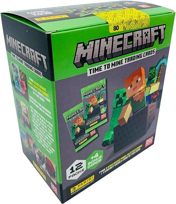 Panini Minecraft Mega Box Official Trading Cards, 72 Cards per Box, Exclusive Foil Parallels, Rare Inserts, Great Gift for Kids & Gamers