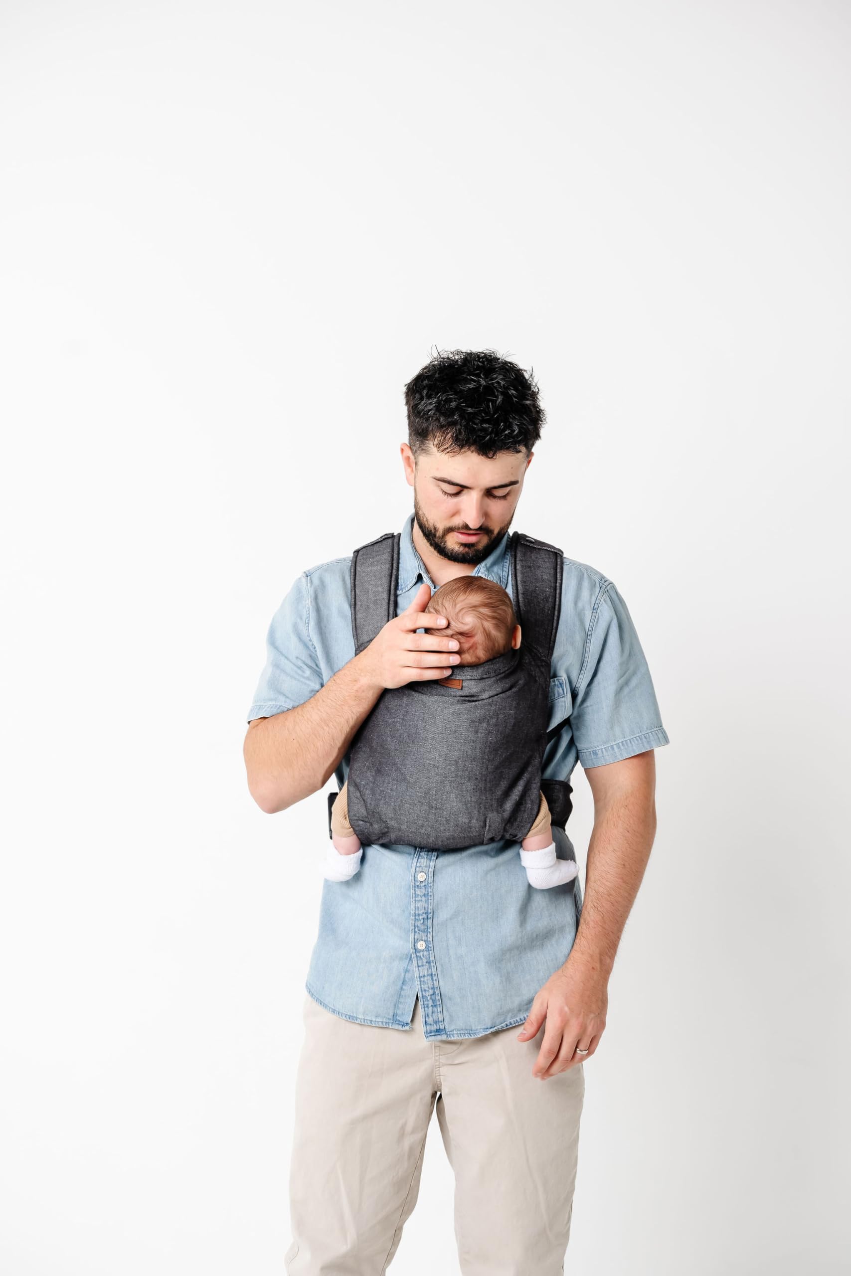 Happy! Original Baby Carrier – Lightweight Ergonomic Soft Structured Carrier for Newborns to Toddlers (7–45 lbs), Adjustable Fit, Breathable Linen,