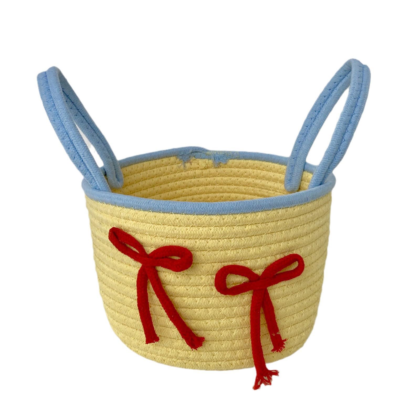 Xjdzineq Large Capacity Cotton Rope Basket for Organizing Home Supplies Large Capacity Snacks Organiser Bedroom Decoration Living Room Organiser