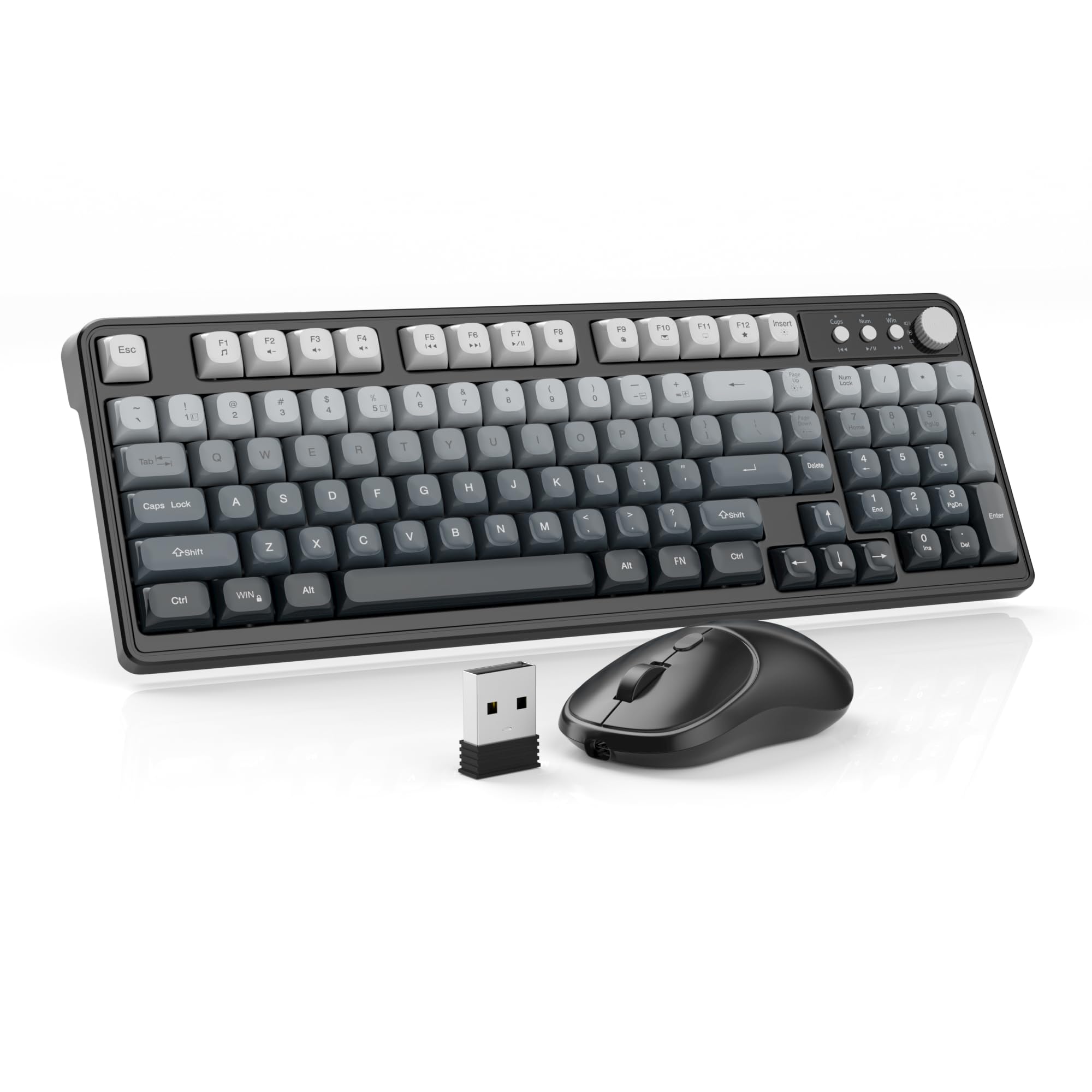 Wireless Gaming Keyboard and Mouse Combo V560, RGB Backlit Rechargeable Mechanical Feel 2…