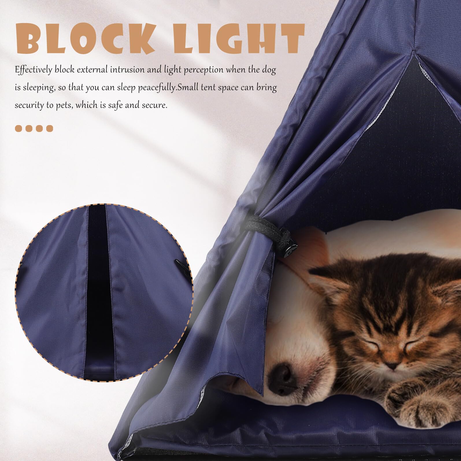 Tenda per Animali, Cuccia Lavabile in Tessuto Tecnico Blu Scuro | Design Rimovibile, Uso Interno ed Esterno, per Gatto e Cane, Facile da Pulire, Sicurezza
