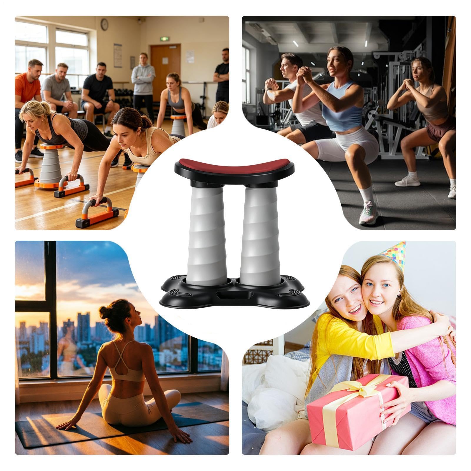 Pomocnik Do Pompek Ergonomiczna Antypoślizgowa Dwukolumnowa Szeroka Baza | Sprzęt Do Pompek Dla Mężczyzn Kobiet Początkujących Dom Biuro Siłownia Podłoga Trening Fitness