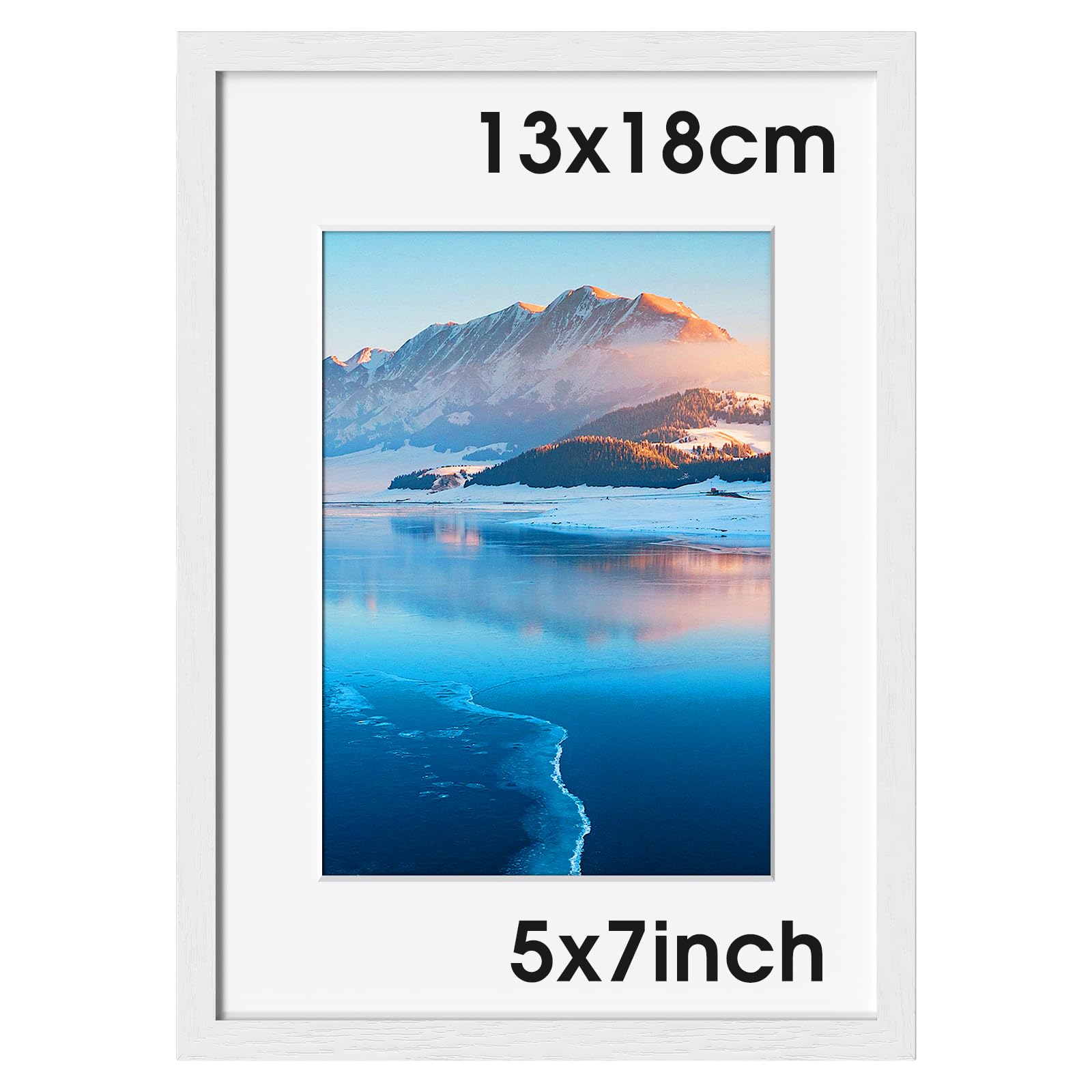 DTXDTech 13x18 cm White Wooden Frame, 5x7 inch Picture Frame with Plexiglass, Wall-Mounted & Tabletop Photo Frame, Perfect for Home Decor & Gifting, 1 Pack — image 1