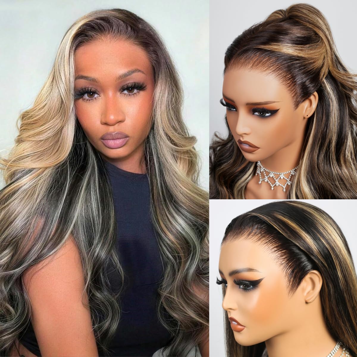 Arabella 13x6 HD Lace Front Wigs Human Hair Balayage Body Wave Wig 26inch 26 Inch New balayage color