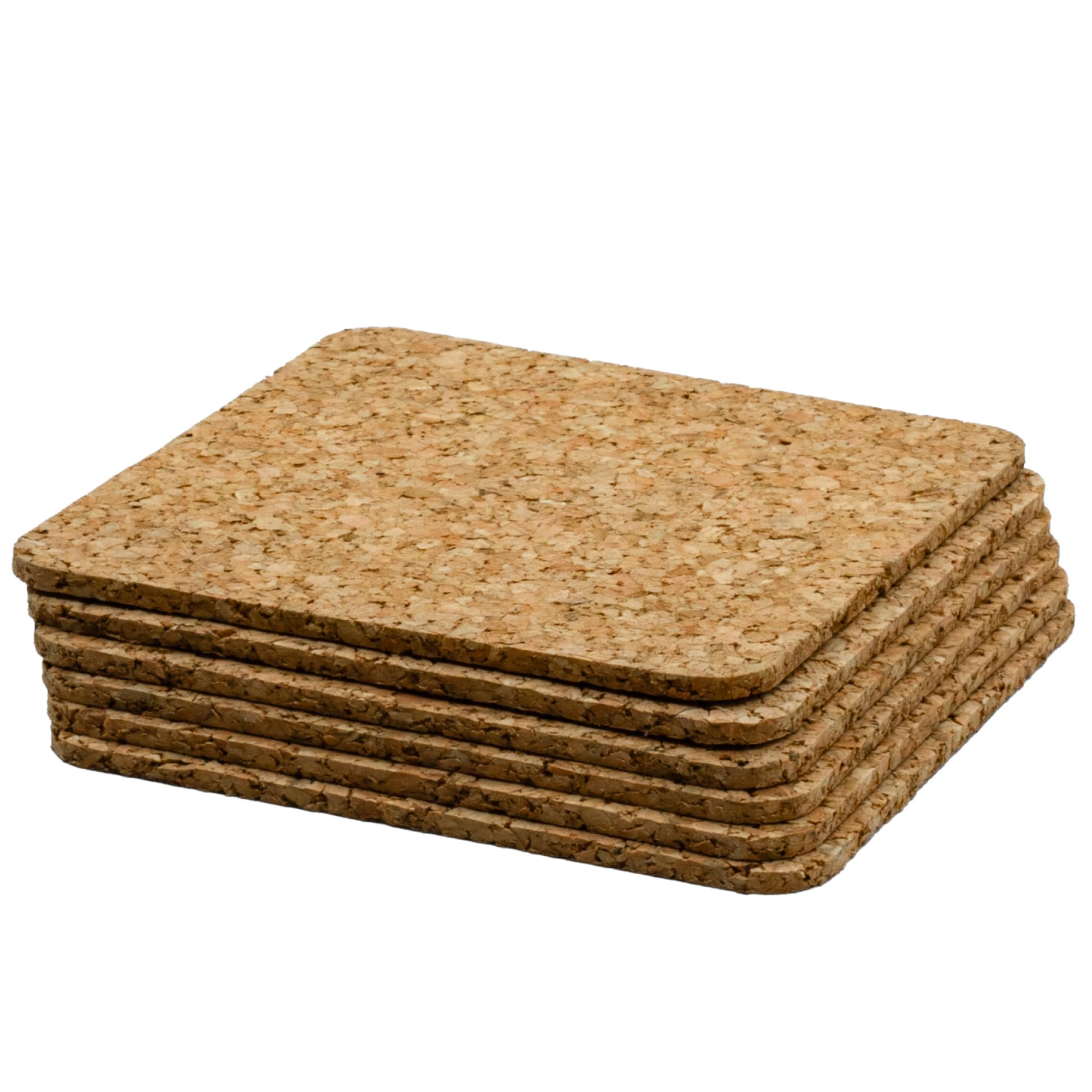 Go4Cork Quadratische Korkuntersetzer 6er-Set – 95 x 95 x 3 m