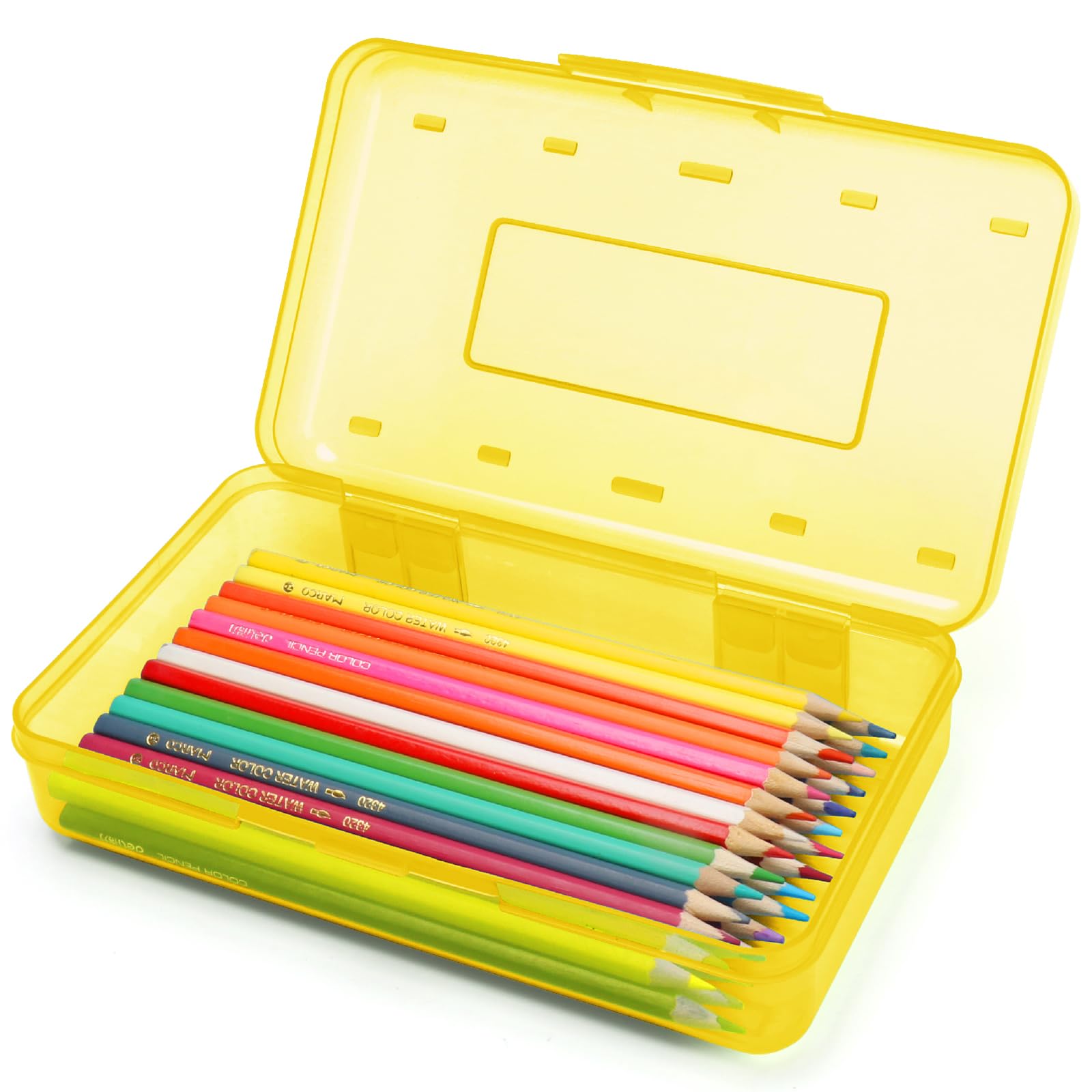 Plastic Translucent Pencil Box,Pencil Cases with Snap-Tight Lid for Pens, Pencils, School Supplies,Office Supplies, 1 Pack, Standard Size
