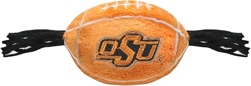Pets First NCAA OKLAHOMA STATE Cowboys - Juguete de hierba gatera en forma de fútbol con logotipo del equipo en colores vibrantes del equipo