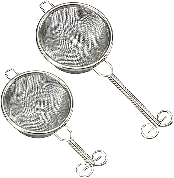 2 pcs Fine Mesh Tea Strainers Silver, 18/10 Stainless Steel Coffee Sifter, Small Tea Infuser, Reusable Tea Diffuser, Mini Food Strainer Colander, for Hanging On Teapot, Cup, Mug