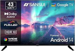 SANSUI 109 cm (43) Full HD QLED Smart Google TV with HDR10, Dolby Audio, Bezel-Less Design, Built-in Chromecast & FloLED Panel JSW43FHG5Q (Black)